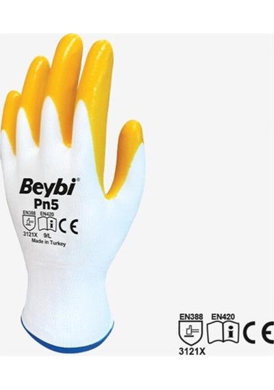Beybi Pn5 Polyester Örme Nitril Eldiven