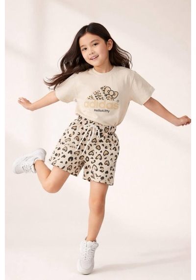 Poala Kids Logolu Leopar Şortlu Takım