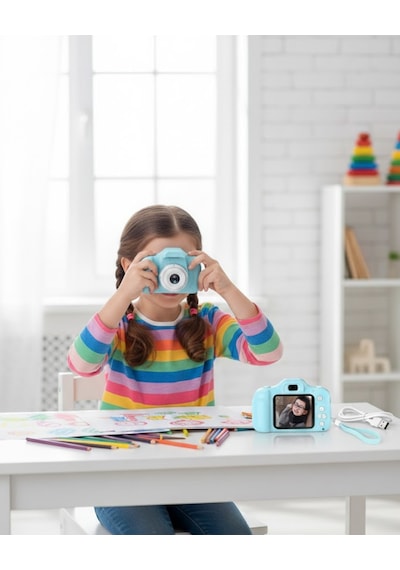 Mavi Hd Taşınabilir Mini Kamera Video Kayıt Ve Fotoğraf Çekim Özellikli Standart