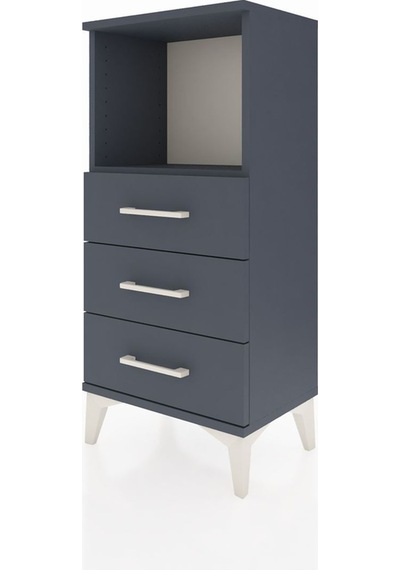 Arges Komodin Tek Raflı 3 Çekmeceli 44x30x96 Antrasit-antrasit Antrasit