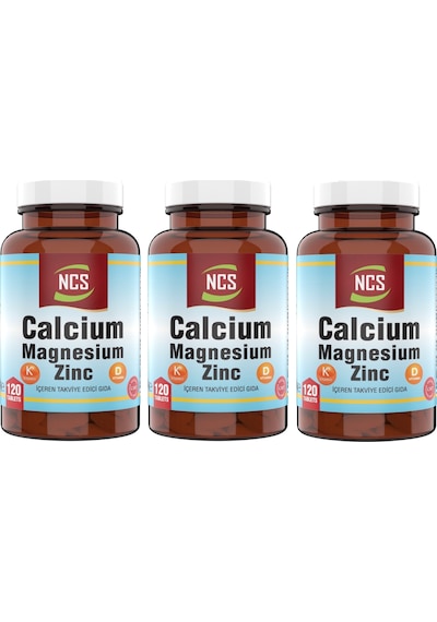 Ncs Calcium Magnesium Çinko D&K Kalsiyum 3 X 120 Tablet