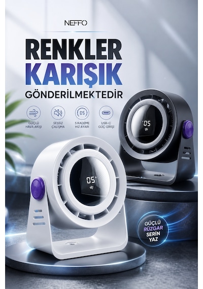 Usb Şarjlı Fan Ayarlanabilir Hızlı Taşınabilir Mini Vantilatör, Sessiz Güçlü Soğutucu Fan