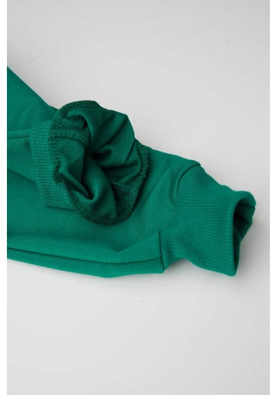 Heyadventure Erkek / Kız Çocuk Jogger Eşofman Altı Cepsiz Paçası Kaşkorseli Yeşil Yeşil