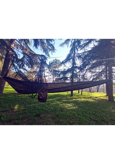 Çift Kişilik Cibinlikli Hamak Ultra Hafif 175 Kg Taşıma 275x150cm Haki