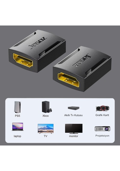 Polham 4k 60hz Altın Kaplama Hdmı Adaptörü 2 Hdmı Kablosunu Bağlar Dayanıklı & Yüksek Performans