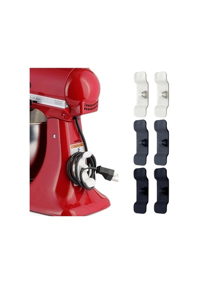 6'lı Pratik Kablo Toparlayıcı Yapışkanlı Klips Mutfak Air Fryer Kettle Kahve Tost Makinası Diğer