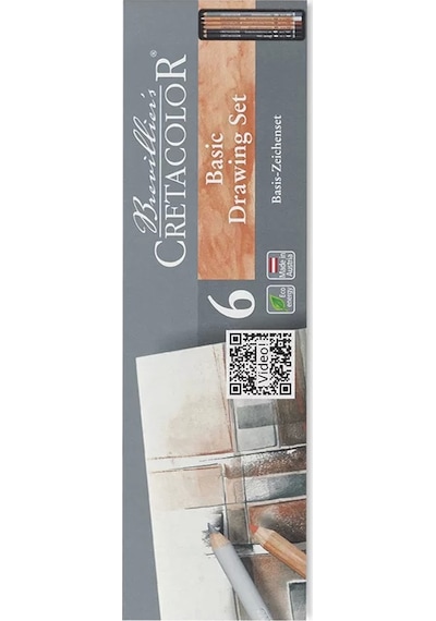 Cretacolor Basic Drawing Set Temel Çizim Kalemleri 6lı Metal Kutu 40006