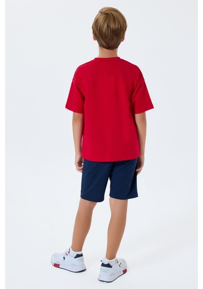 U.s. Polo Assn. Erkek Çocuk Kırmızı Bermuda Takım Us2408-c-v1 Kırmızı