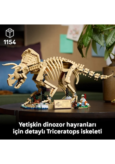 LEGO® Jurassic World Dinozor Fosilleri: Triceratops 77985 - Yetişkinler için Minifigür İçeren Model Yapım Seti (1154 Parça)