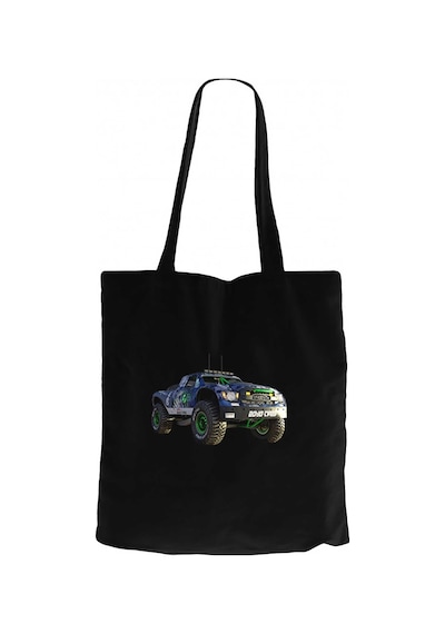 Off Road Yarış Arabası Siyah Kanvas Bez Çanta