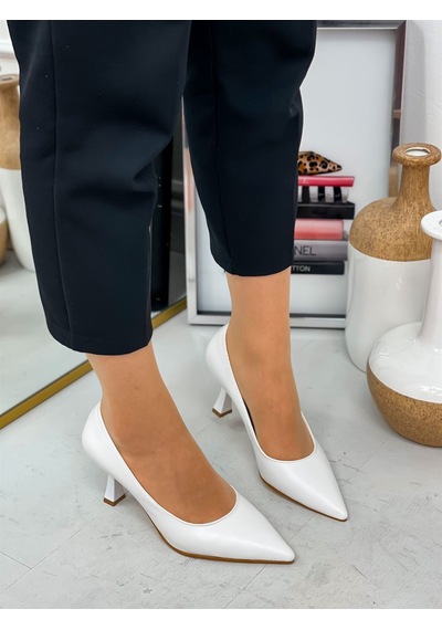 Ervanın Butiği Beyaz Cilt (Freda) Kadın Stiletto