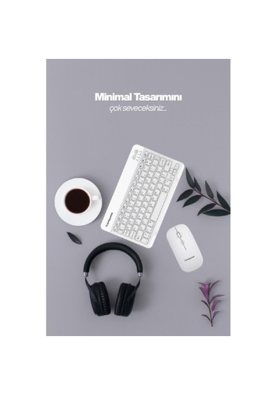 Beyaz Kablosuz Wireless Klavye Ve Mouse Seti Optik