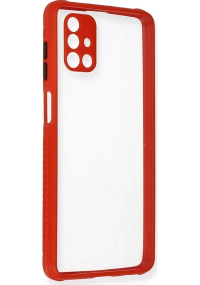 Newface - 537 - Samsung Galaxy M51 Kılıf Miami Şeffaf Silikon - Kmrsfres - - Kırmızı