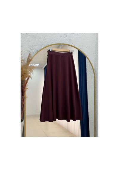 Unika Boutique Elisaid Yandan Bağlamalı Parçalı Skuba Etek-gs3788 Beyaz Bordo
