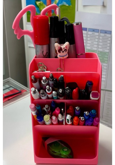 Masa Üstü Çok Amaçlı Organizer / İstediğiniz Renkte Üretim Pembe