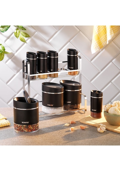 Schafer Silver Touch Baharat Takımı 9 Parça-siyah Siyah
