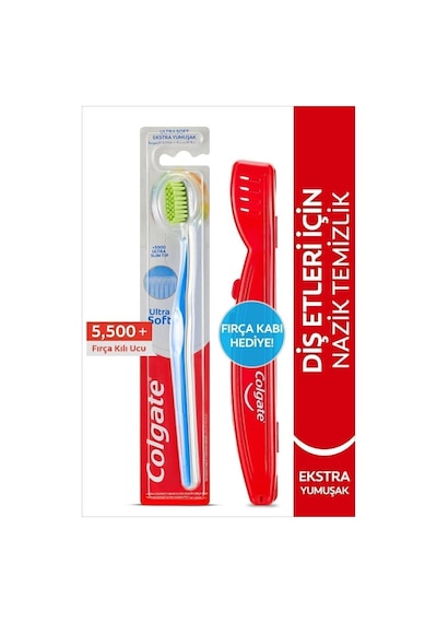 Colgate Ultra Soft Diş Etleri İçin Nazik Temizlik Yumuşak Diş Fırçası + Fırça Kabı Hediye