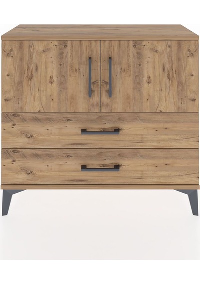 Arges Şifonyer 2 Raflı 2 Çekmeceli 2 Kapaklı 88x30x80 Çam-çam Çam