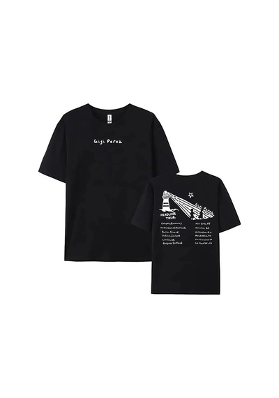 Startmore Beyaz Gigi Perez Deniz Feneri Turu Siyah Plajda, Her Hayatta, Yenı Tshirt S Siyah