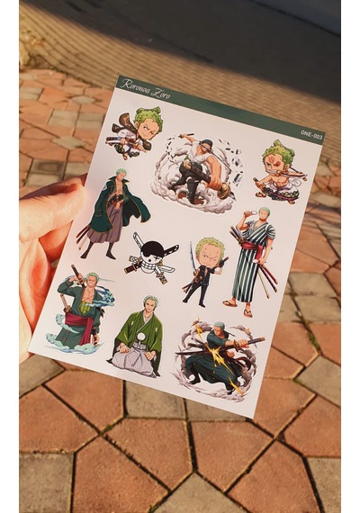 Roronoa Zoro - One Piece 2li Sticker Etiket Seti Anime Çıkartmaları-etiket Kağıdı