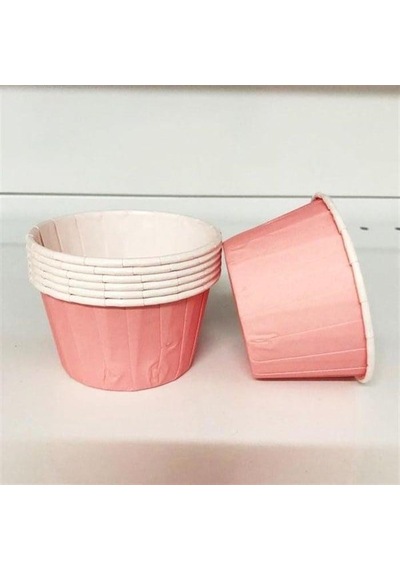 Karton Pembe Cupcake Kapsülü 50'li - Kek Ve Cupcake Sunum Kapsülü Diğer