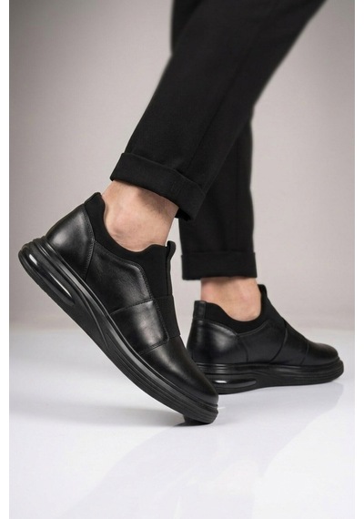 Voyager Siyah Hakiki Deri Slip-on Konfor Taban Erkek Casual Ayakkabı Sneaker 6961 M