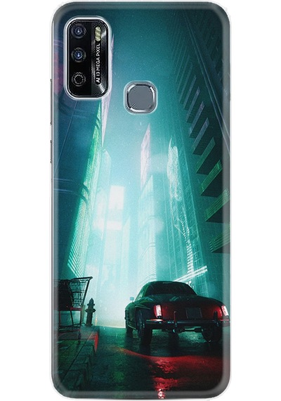 Infinix Hot 10 Play Kılıf Silikon Desen Özel Seri Night Cars 1619