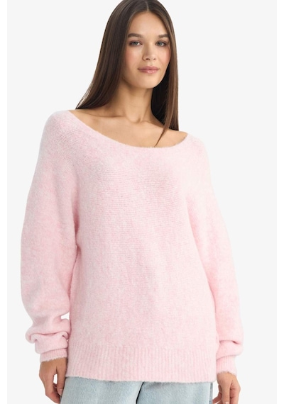 Defacto Coool Regular Fit Kayık Yaka Triko Kazak G5652ax25wnpn83 Pembe-pn83