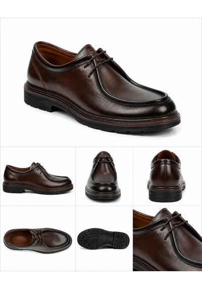 Classics Men Suni Deri Erkek Günlük Ayakkabı Loafer Ayakkabı 7722 Kahverengi