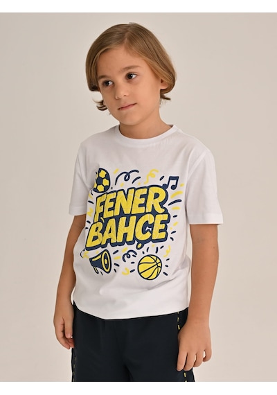 Çocuk Trıbun Fenerbahçe Konfeti Tshır BEYAZ