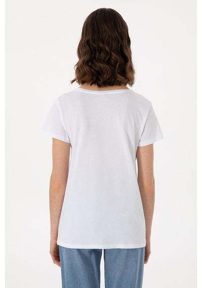U.S. Polo Assn. Us. Polo Assn. Kadın Tişört 50297454-vr013 Beyaz