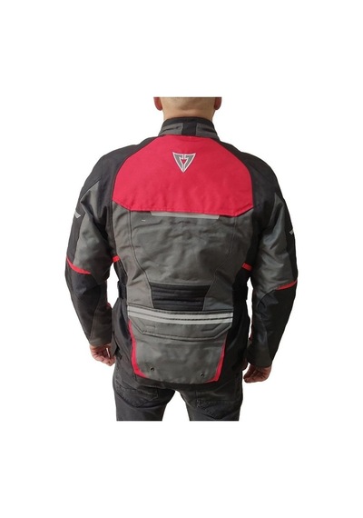 Venom Kopenhag Motosiklet Montu Gri-kırmızı Full Koruma Motorcu Montu