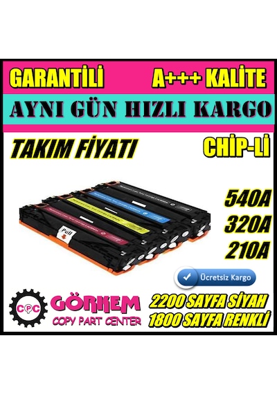 Hp Cb540A Uyumlu Toner Takım