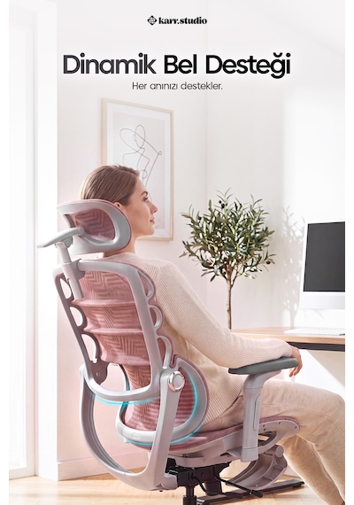 Rosso Ergonomik Çalışma Koltuğu - Pembe