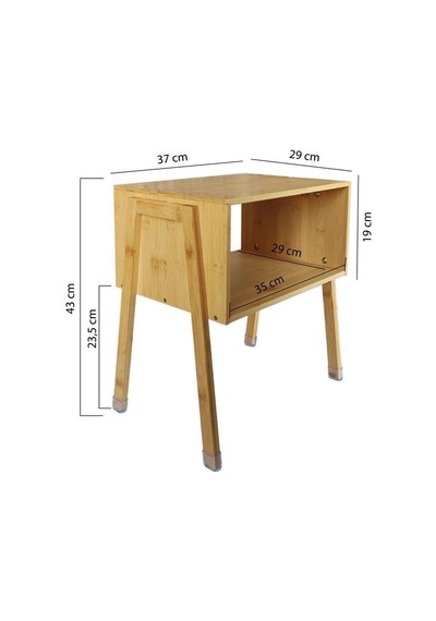 Bambu Komodin Yan Sehpa - Jwfu-5392 Çok Renkli