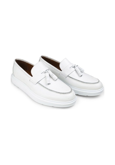 Deery Hakiki Deri Beyaz Comfort Erkek Loafer Beyaz (492271264) Beyaz