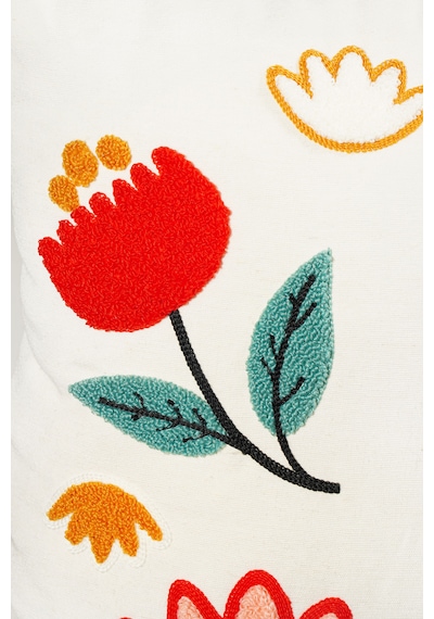 45x45 Cm Beyaz Punch Nakışlı Kırlent Kılıfı Bohem Tarzı Dekoratif Yastık Kılıfı Karışık/Çok Renkli