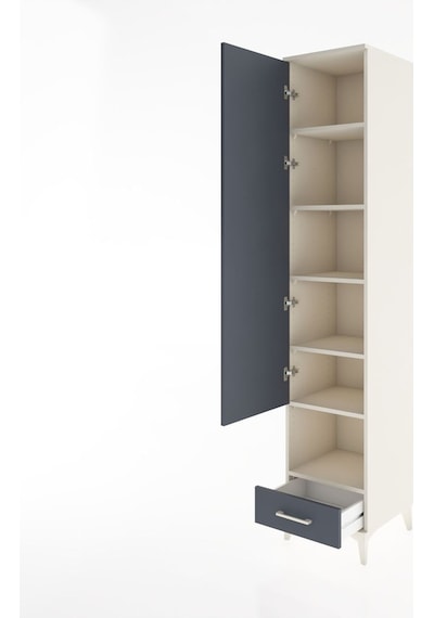 Hyperion Dolap 6 Raflı Tek Çekmeceli Tek Kapaklı 44x44x221 Aytaşı-antrasit Aytası