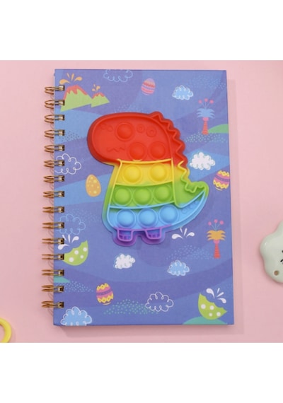 Popit Sert Kapak Defter Kedi Patisi Desenli Silgi Hediyeli Yeşil