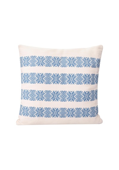 Chantilly Mavi Dokuma Pamuk Yastık 50x50cm Açık Indigo