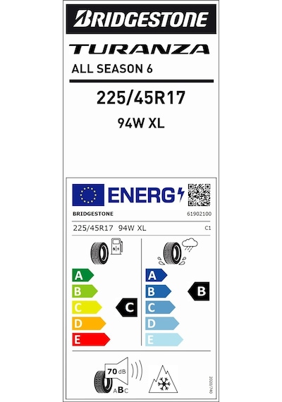Bridgestone 225/45 R17 94W XL Turanza All Season 6 Dört Mevsim Lastiği 2024