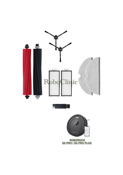 Roborock Q5 Pro / Q5 Pro Plus Robot Süpürge Uyumlu Fırça, Hepa Filtre, Mop Seti-9 Parça