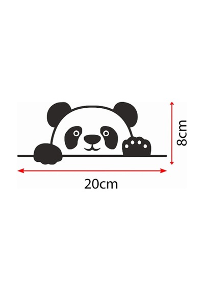 Bagajdan Bakan Panda Sticker Etiket Çıkartma Pc Laptop Araba Oto Motor 20 X 8 Cm