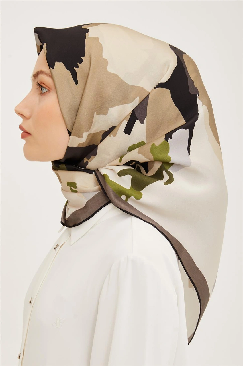 Armine Twill İpek Eşarp 23ya8935 06 Turuncu