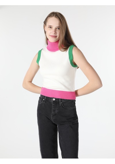 Colin's Slim Fit Balıkçı Yaka Çok Renkli Kadın Kazak CL1062007_Q1.V1_MTC