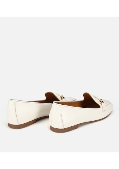 Hotiç Kadın Deri Ekru Toka Detaylı Klasik Loafer -