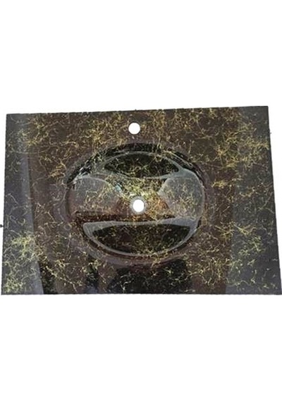 Cam Lavabo Siyah Altın Desenli 100 x 56 CM 12 MM