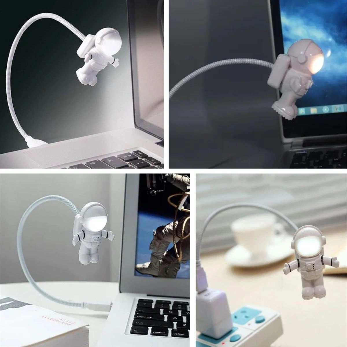Mcg Usb Astronot Gece Lambası, Masa Lambası, Kitap Okuma Lambası Işığı Renkli