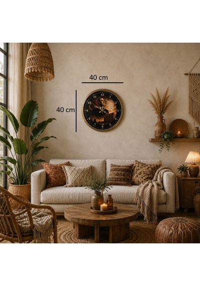 Eskitme Cumhuriyet Destanı 40 X 40 Cm Metal Duvar Saati