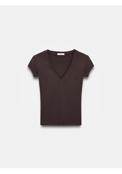 Dilvin 32799 V Yaka Top-koyu Kahve